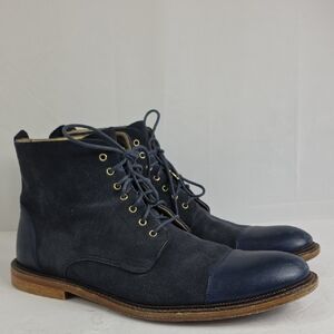 Taft The Troy Cap Navy Suede Men's Lace Up Boots